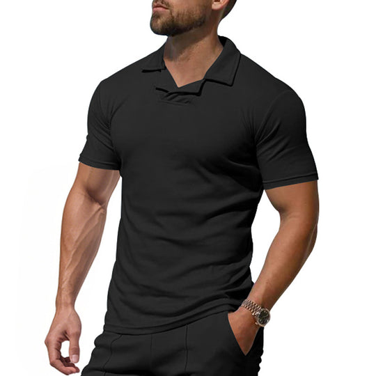 Herren Kurzarm Polo-Shirt mit modernem Stehkragen und atmungsaktivem Material EB