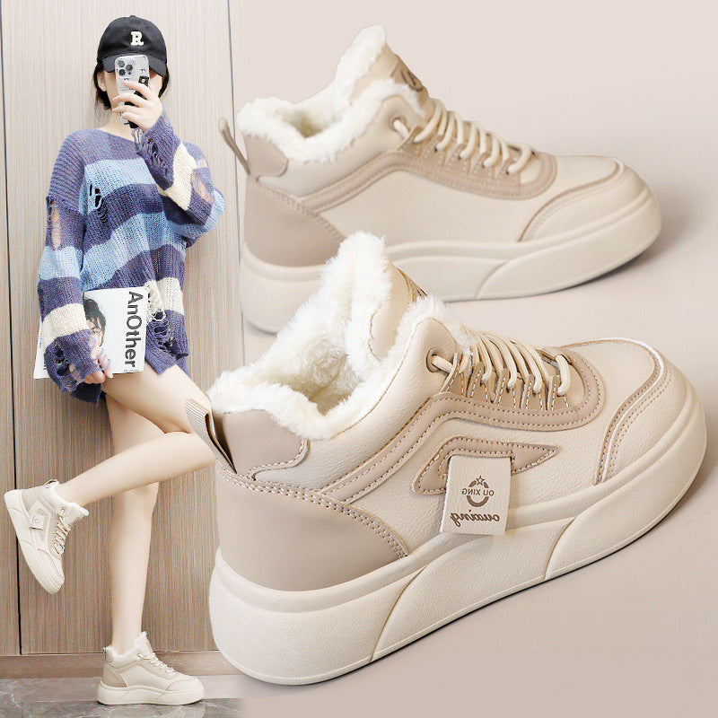 Damen Hohe Winter Sneakers mit weichem Fleece-Futter und rutschfester Sohle EB