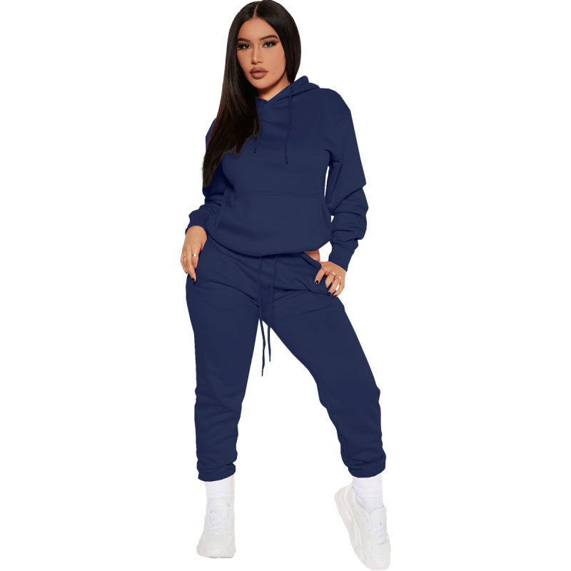 Damen nan zweiteiliges Lounge-Set mit Kapuzenpullover und High-Waist Jogginghose aus weichem French Terry EB