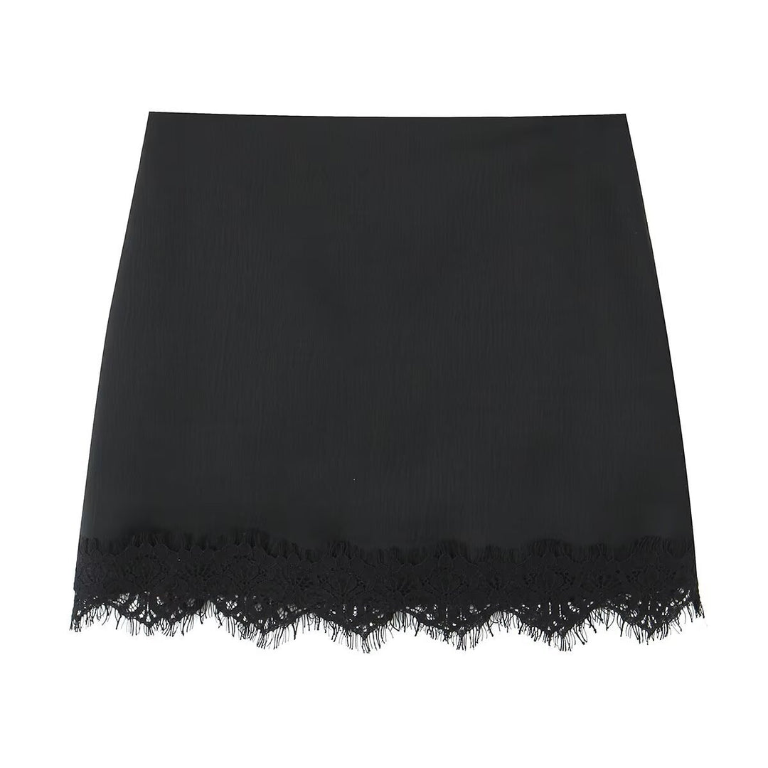 Damenrock mit elegantem Spitzenabschluss und figurbetontem Schnitt EB