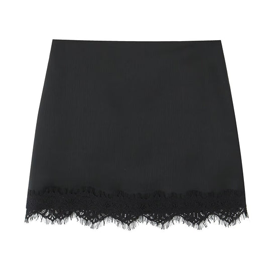 Damenrock mit elegantem Spitzenabschluss und figurbetontem Schnitt EB