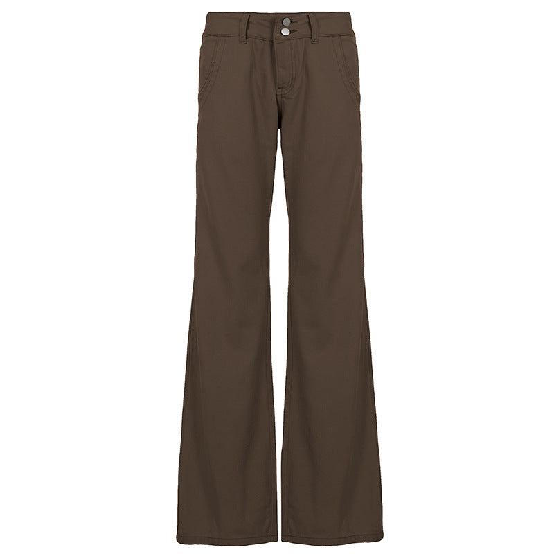 Damen nan Highwaist Schlaghose mit weitem Bein, hohem Bund und Gürtelschlaufen EB