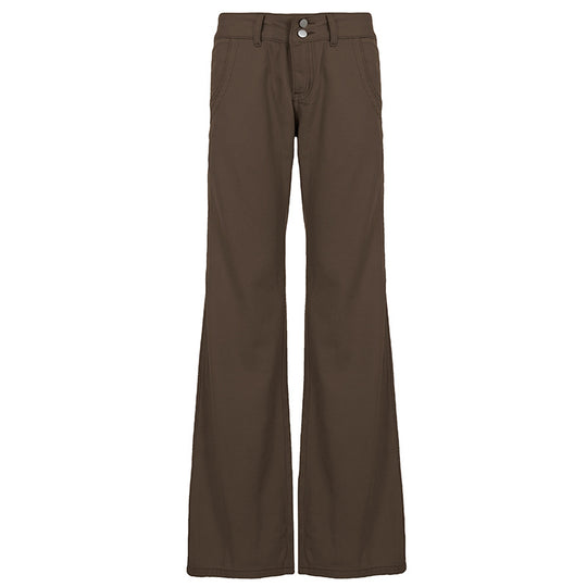Damen nan Highwaist Schlaghose mit weitem Bein, hohem Bund und Gürtelschlaufen EB