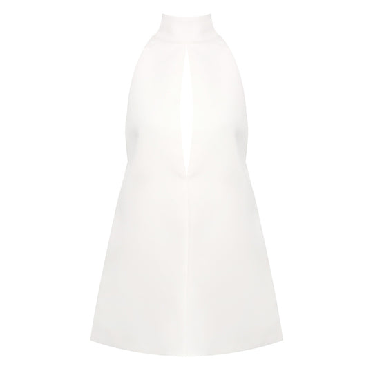 Damen elegantes und modisches Abendkleid mit hochgeschlossenem Kragen EB