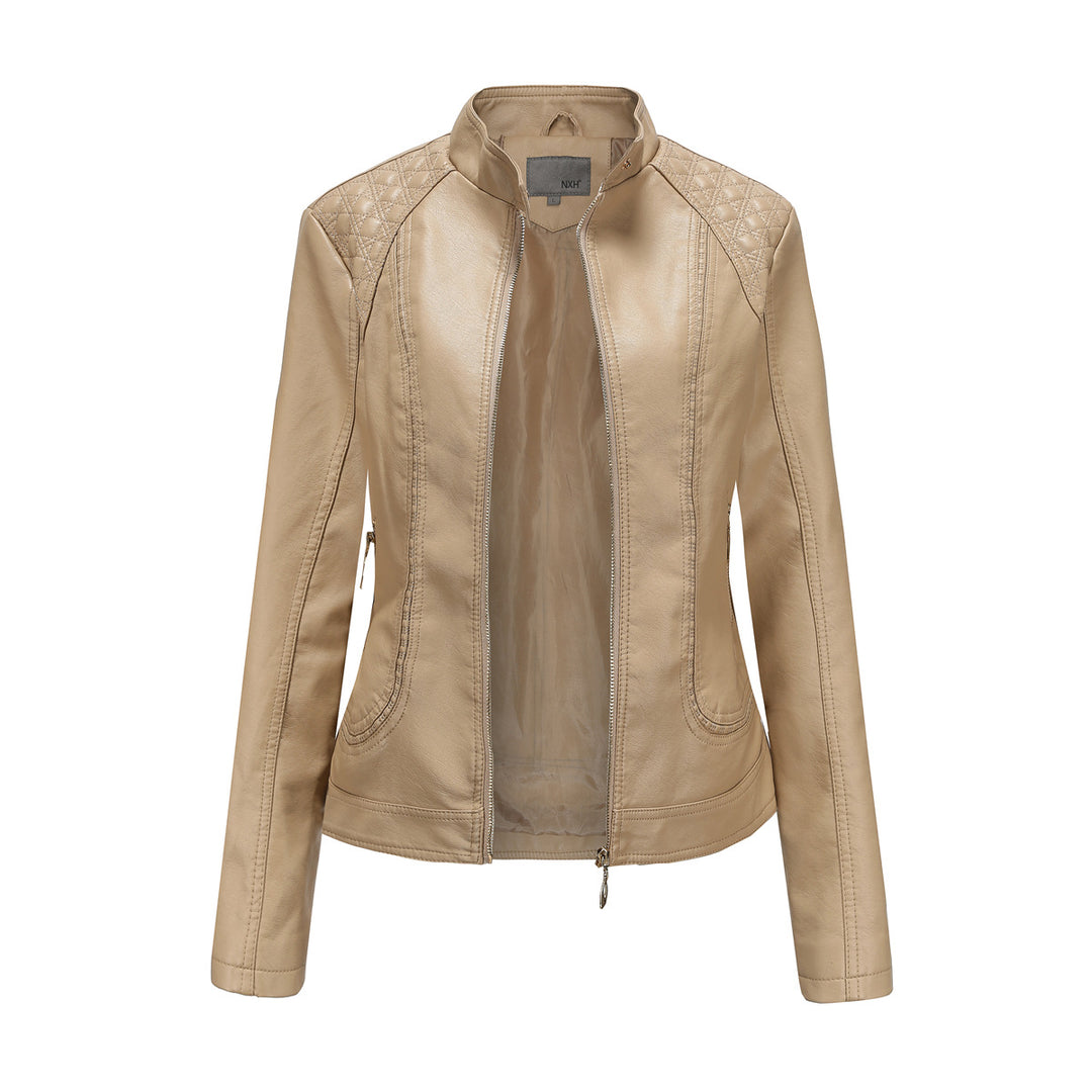 Damen Kunstlederjacke mit modischen Steppdetails EB