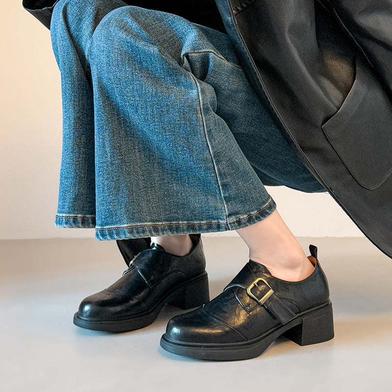 Damen Komfortable und stilvolle Schnür-Blockabsatzschuhe EB