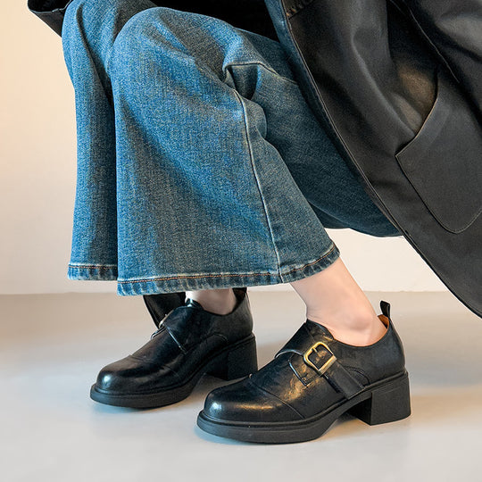Damen Komfortable und stilvolle Schnür-Blockabsatzschuhe EB
