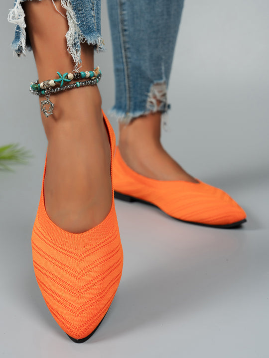 Damen Ballerinas aus atmungsaktivem Strickmaterial mit elegantem Schnitt EB