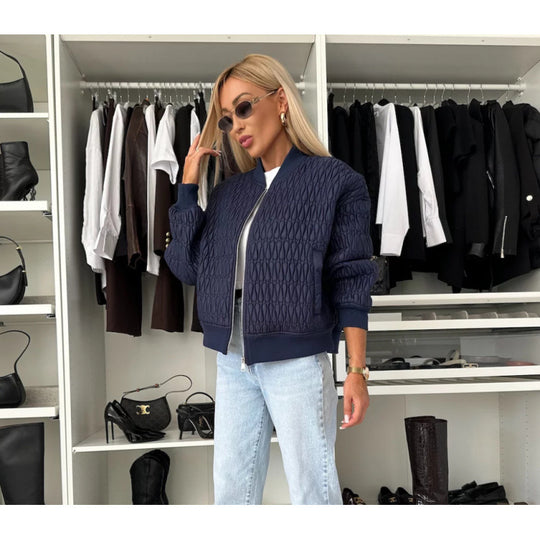 Damen Steppjacke im sportlich eleganten Design mit voluminösen Ärmeln EB