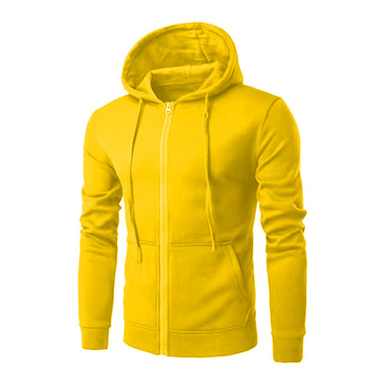 Herren nan schmal geschnittene Zip-Hoodie Jacke mit weichem Fleece-Innenfutter und Kängurutaschen EB