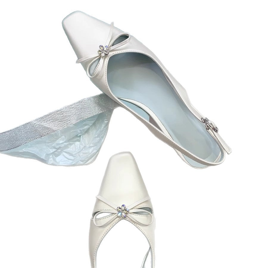Damen Slingback-Pumps mit elegantem Schleifendetail und geschmackvoller Verzierung EB