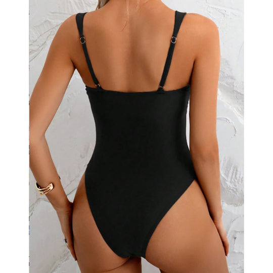 Damen eleganter V-Ausschnitt Badeanzug EB