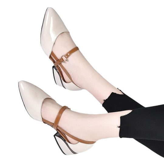 Damen Elegante Ballerinas mit modischer Schnallenverzierung EB