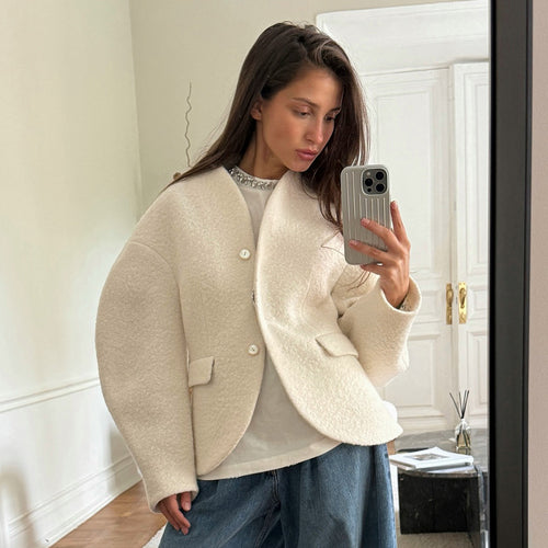 Damen Chic Oversized Blazerjacke EB