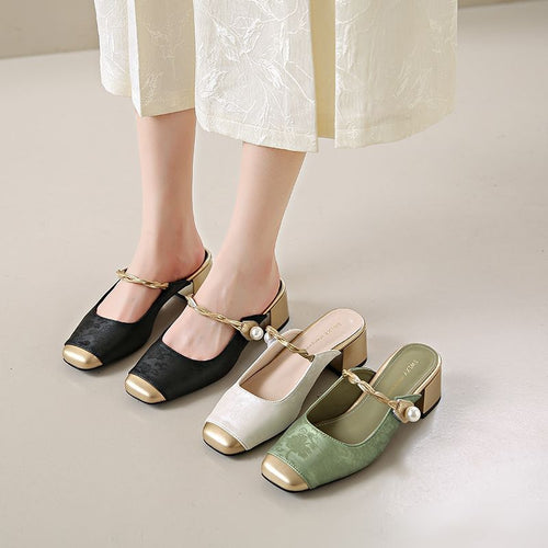 Damen Elegante Slingback-Pumps mit geschwungenem Design und luxuriösen Akzenten EB