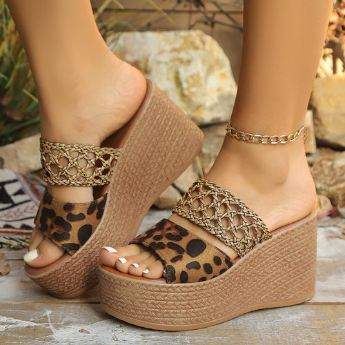 Damen Wedge-Sandalen mit geflochtenen Detail EB