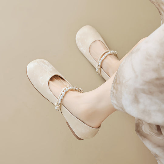 Damen Ballerinas mit eleganter Perlenapplikation EB