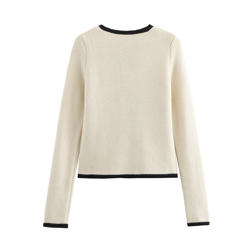 Damen Elegante Strickjacke mit raffinierten Schleifen und Taschen EB