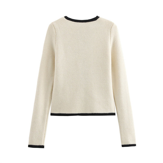 Damen Elegante Strickjacke mit raffinierten Schleifen und Taschen EB