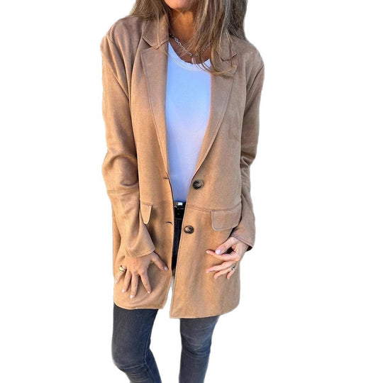 Damen modische und taillierte Longjacke EB