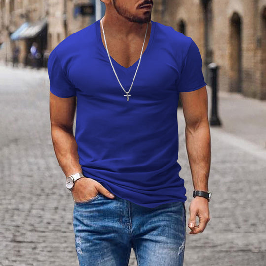 Herren lässiges V-Ausschnitt T-Shirt EB