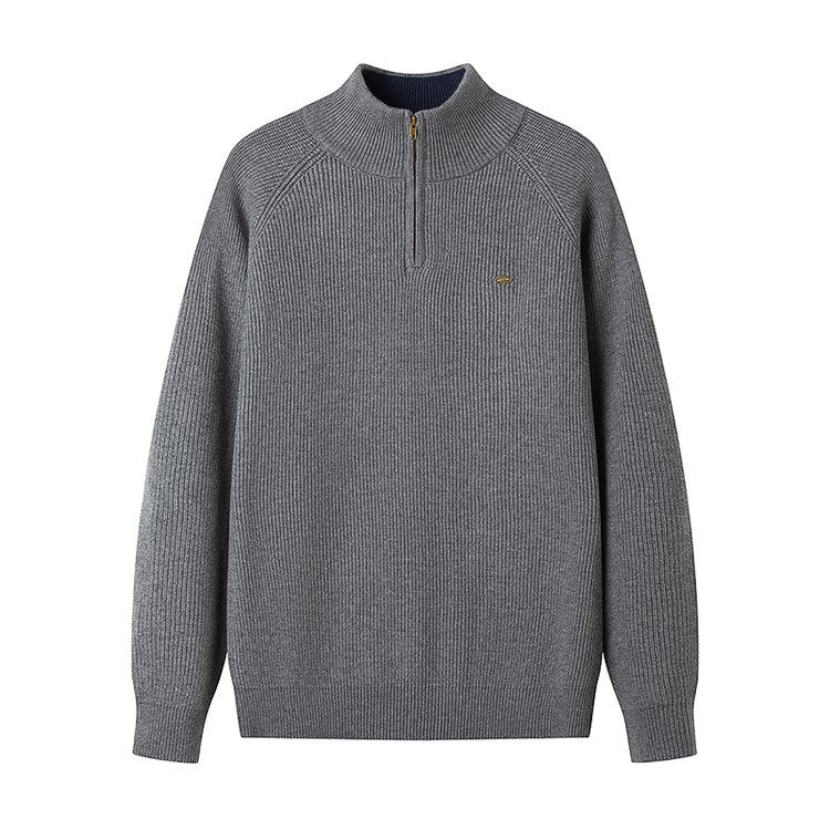 Herren Strickpullover mit halbem Reißverschluss EB