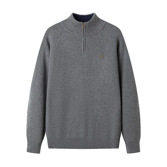 Herren Strickpullover mit halbem Reißverschluss EB