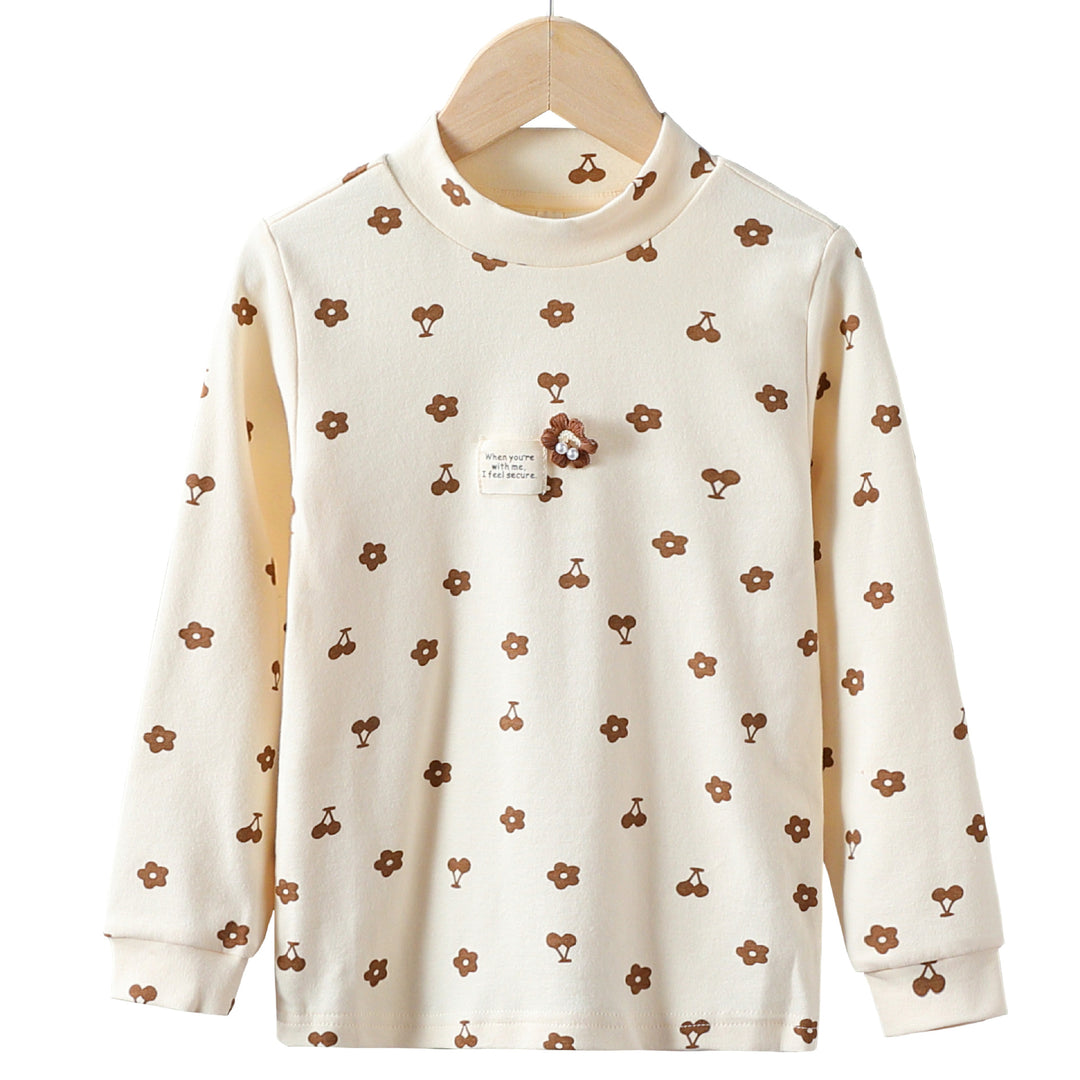 Mädchen Langarmshirt mit verspieltem Blüten- und Tierdesign EB