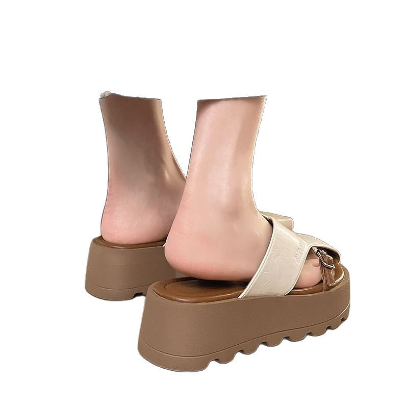 Damen komfortable Plateau-Sandalen mit elegantem Riemchen EB