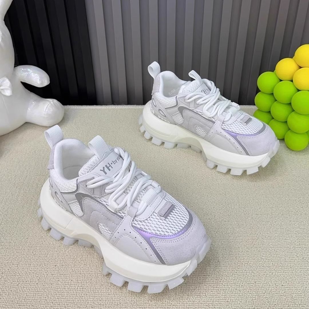 Damen Chunky Sneakers mit atmungsaktiver Mesh-Oberfläche und rutschfester Profilsohle EB