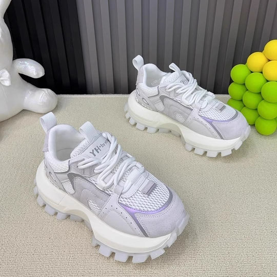 Damen Chunky Sneakers mit atmungsaktiver Mesh-Oberfläche und rutschfester Profilsohle EB