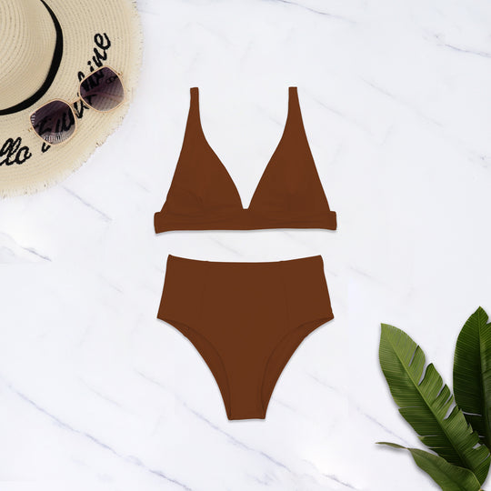 Damen Hochgeschnittener Bikini mit tiefem V-Ausschnitt EB