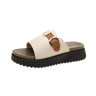 Damen komfortable Slides mit modischem Schnallen-Design EB