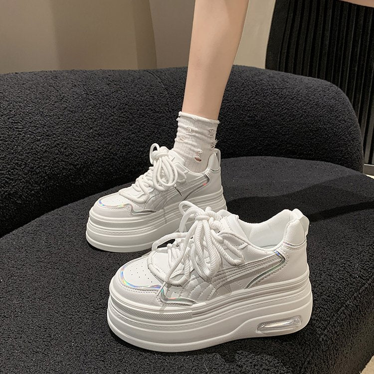 Damen modische Plateau-Sneaker mit atmungsaktiver Sohle und schickem Design EB