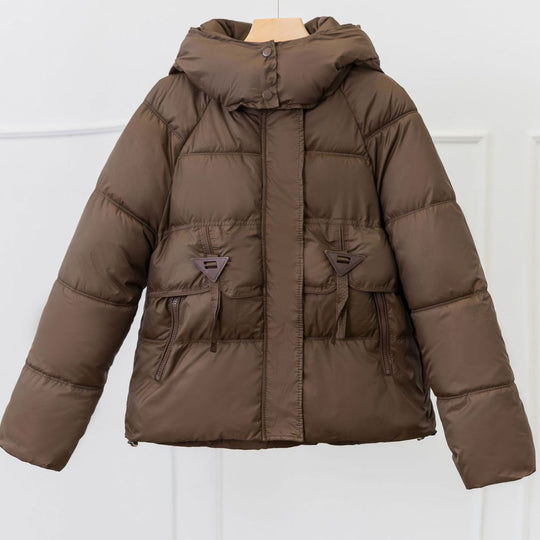Damen Ultraleichte Pufferjacke mit verstellbarem Kapuzenkragen und praktischen Reißverschlusstaschen EB