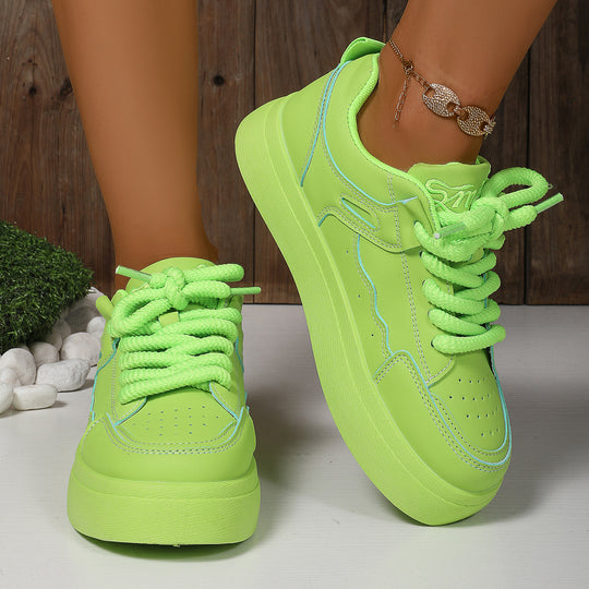 Damen Sneaker mit modischem Plateau und hochwertigen Schnürsenkeln EB