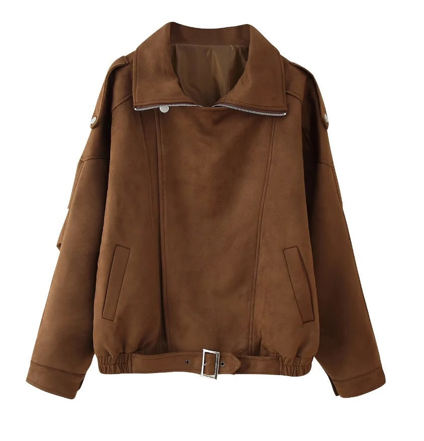 Damen Übergroße jacke mit breitem Kragen EB
