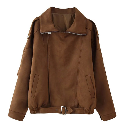 Damen Übergroße jacke mit breitem Kragen EB