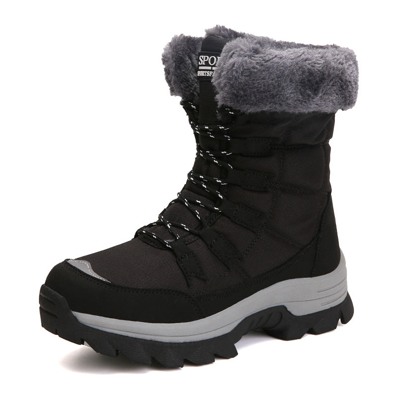 Damen Winterstiefel mit kuscheligem Kunstfellkragen und rutschfester Sohle EB