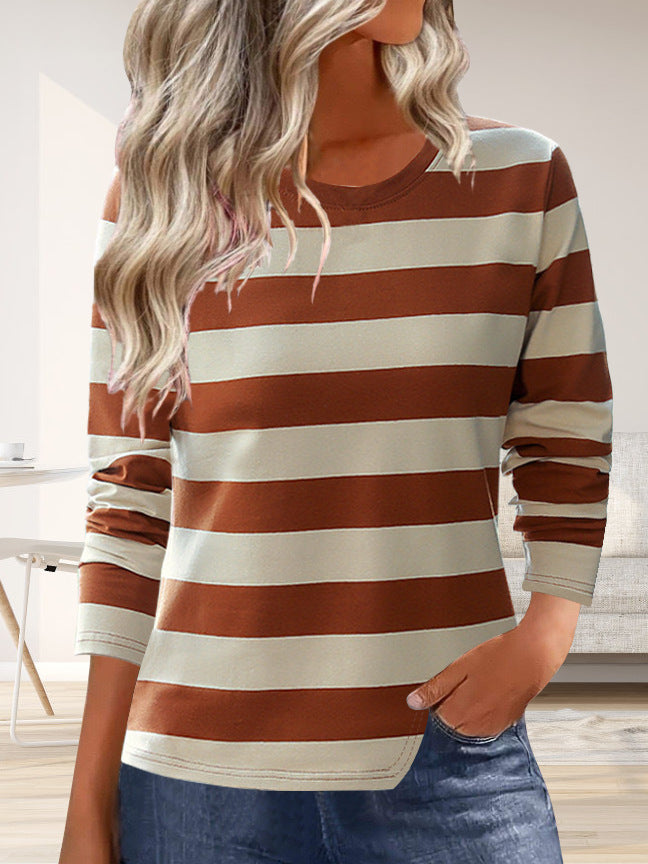 Damen Langarmshirt mit modernem Streifenmuster und bequemer Passform EB