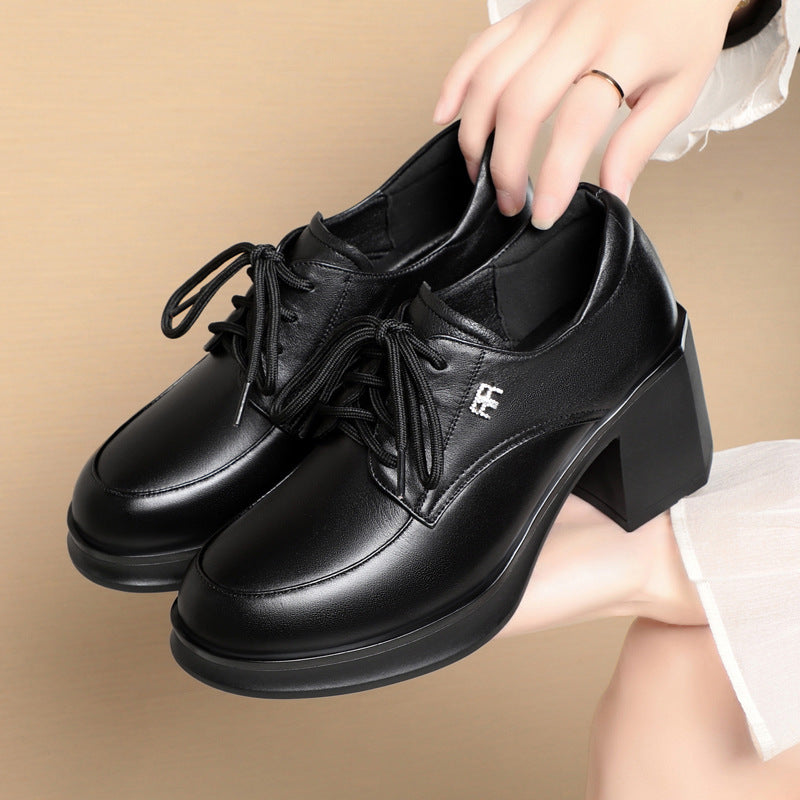 Damen Elegante Schnürpumps mit modischem Blockabsatz EB