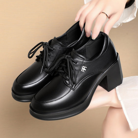 Damen Elegante Schnürpumps mit modischem Blockabsatz EB