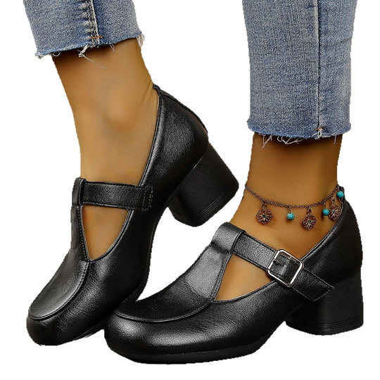 Damen elegante Absatzsandalen mit modischer Schnallenoptik EB