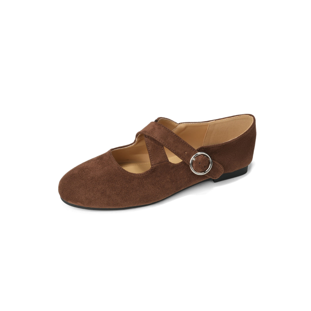 Damen Ballerinas mit modernem Riemen und eleganter Schnalle EB