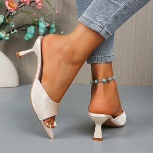 Damen elegante High Heel Pantoletten EB