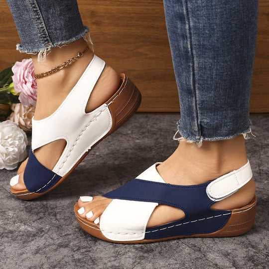 Damen offene Sandalen mit gekreuztem Riemendesign und komfortablem Fußbett EB