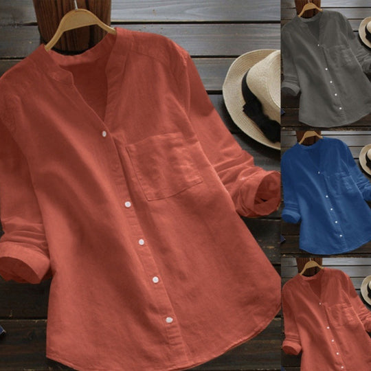 Damen Bluse mit eleganter Knopfleiste und moderner Passform EB