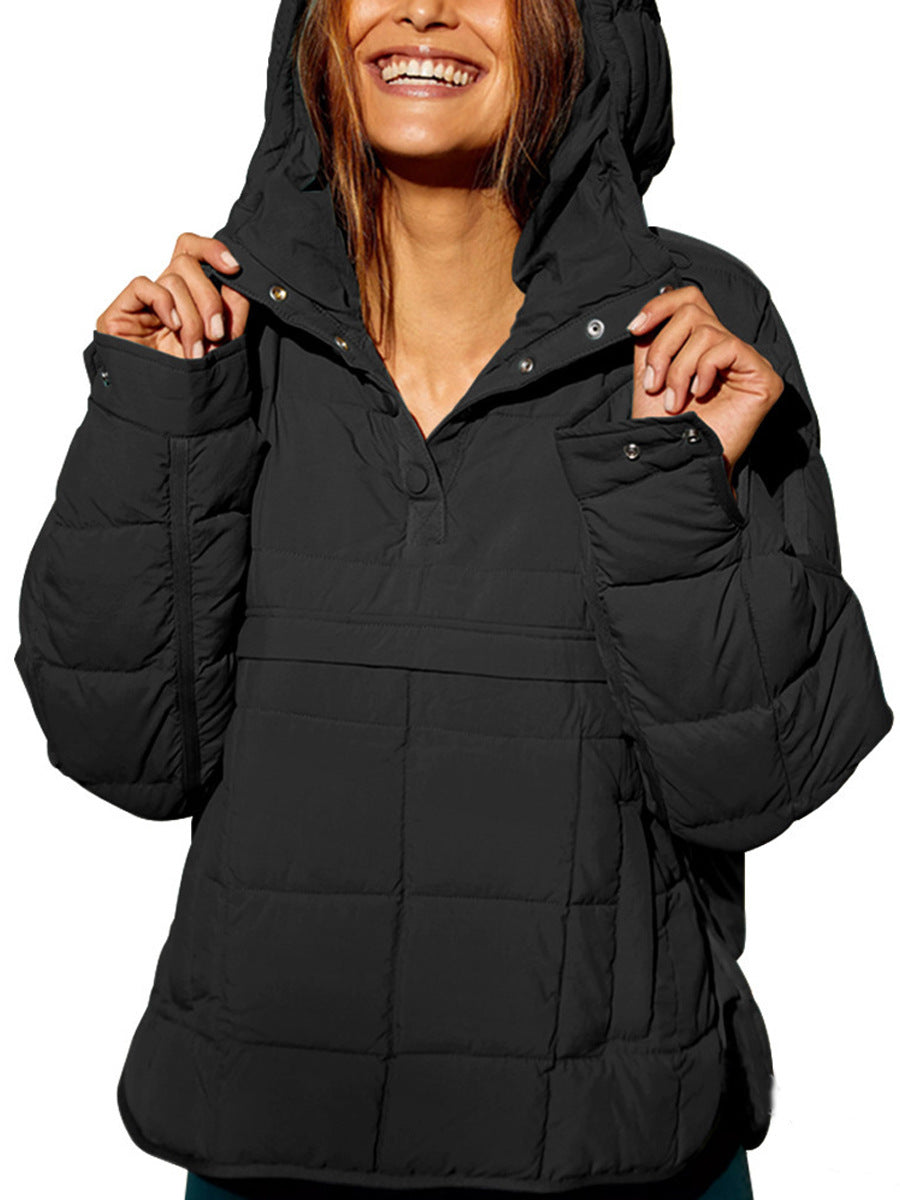 Damen lässige Winterjacke mit Steppdesign und Kragen EB
