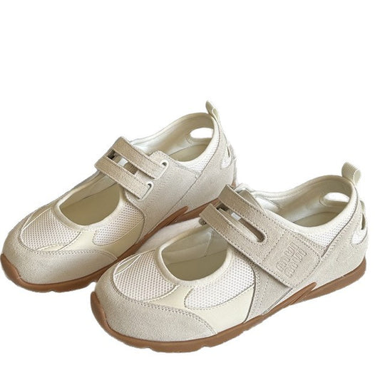 Damen Bequeme Freizeit-Sneaker mit atmungsaktivem Obermaterial und verstellbarem Klettverschluss EB