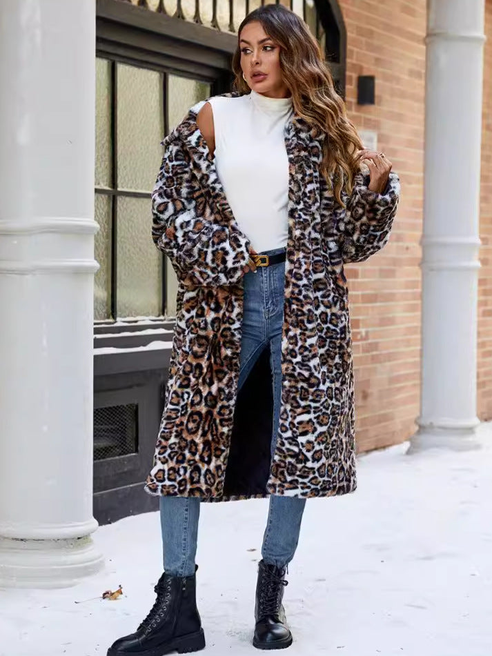 Damen Elegante und stilvolle Kunstpelzmantel EB